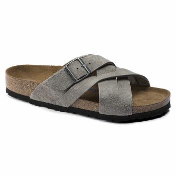 Sandále Birkenstock Lugano Soft Footbed Semisove Damske Siva | SK 200XYU